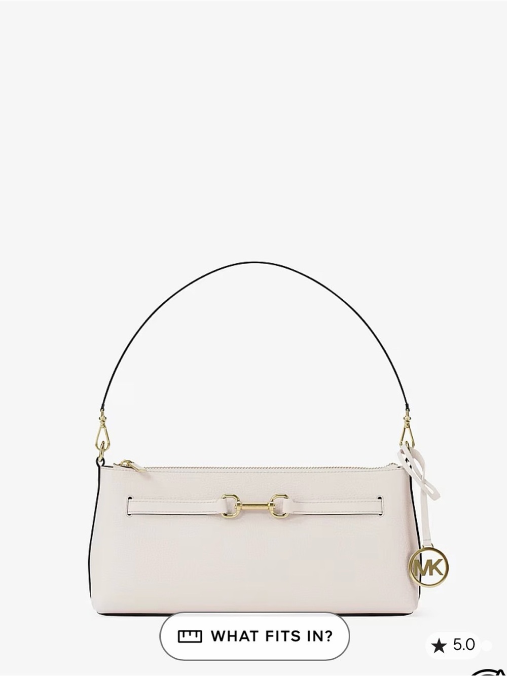 Michael Kors Cream Leather Shoulder Bag with Gold Hardware